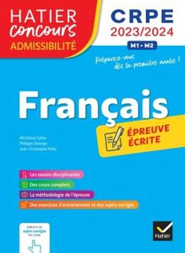 Imagem de FRANCAIS - CRPE 2023-2024 - EPREUVE ECRITE D´ADMISSIBILITE